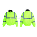 High visibility reflective lightweight work jacket with deachable hood ,high quality pu or pvc coating , ANSI/ISEA 107-2010